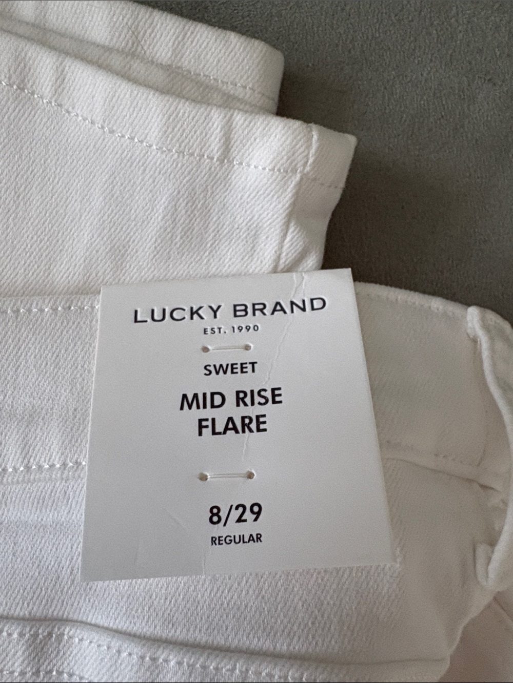 Mid Rise Flare White Women's Jeans - Picture 6 of 6